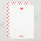 Moderne hartritmeroze gepersonaliseerde naam bedankkaart (Voorkant / Achterkant)