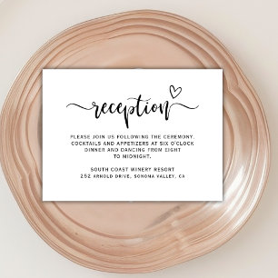 Moderne Hartschrift Kalligrafie Trouwreceptie Informatiekaartje