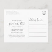 Moderne hartslag BESPAAR DE DATUM MET FOTO Aankondigingskaart (Achterkant)