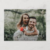 Moderne hartslag BESPAAR DE DATUM MET FOTO Aankondigingskaart (Voorkant)