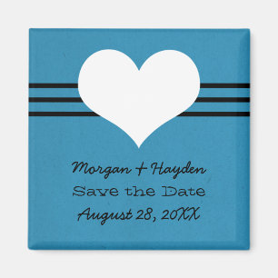 Moderne hartslag sparen de Datum Magnet, Blauw Magneet