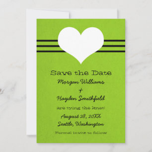 Moderne hartslag sparen de Datum nodigt, Groen uit Save The Date