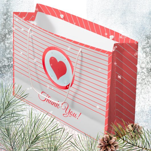 Moderne Hartstreep Bedankt Groot Cadeauzakje