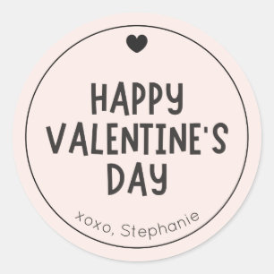 Moderne harttypografie minimalistische Valentijnsd Ronde Sticker