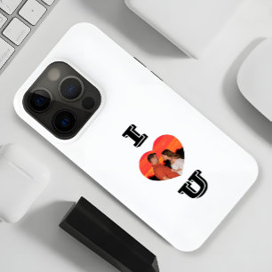 Moderne hartvormige foto I Love U iPhone 15 Pro Max Hoesje