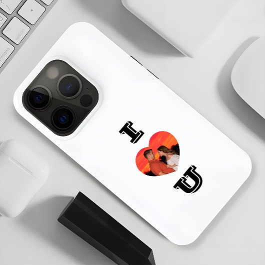 Moderne hartvormige foto I Love U Case-Mate iPhone Case