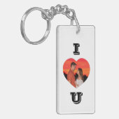 Moderne hartvormige foto I Love U Sleutelhanger (Voorkant Links)