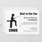 Moderne haspel in de leuke visser 60e verjaardag kaart (Voorkant)