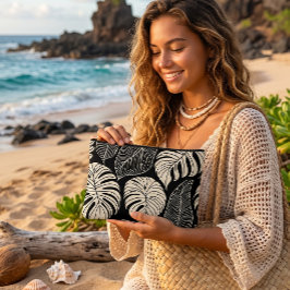 Moderne Hawaïaanse print bladerenpatroon Etui