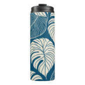 Moderne hawaiiaanse print bladeren patroon thermosbeker (Voorkant)