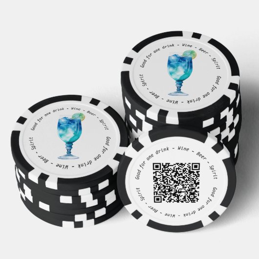 Moderne Hawaiiaanse QR Corporate Event Drink Vouch Poker Chips (Opstapeling)