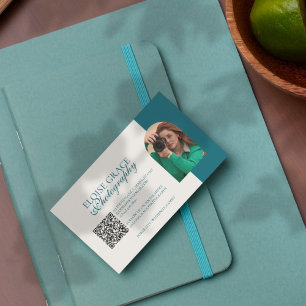 Moderne Head Shot Foto en QR Code Fotografie Visitekaartje