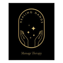Moderne Healing Handen Massage Gold Logo Download