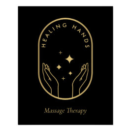 Moderne Healing Handen Massage Gold Logo Download Perfect Poster