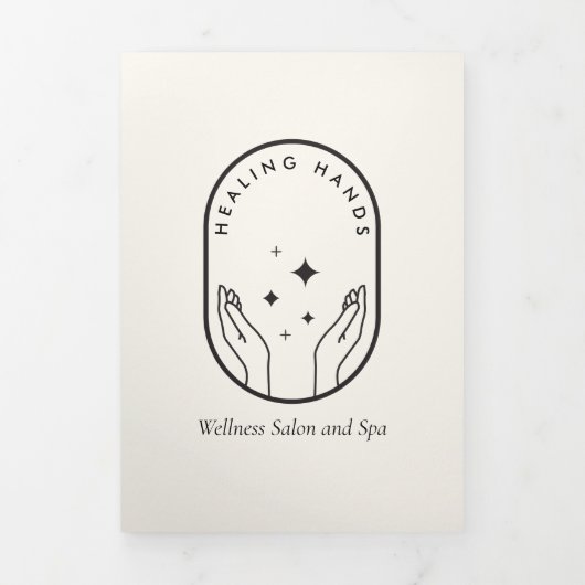 Moderne Healing Handen Massage, Wellness Brochure Drieluik Kaart (Cover)