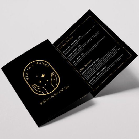 Moderne Healing Handen Massage, Wellness Brochure Drieluik Kaart