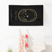 Moderne Healing Handen Massage, Wellness Gold Logo Spandoek (Insitu)