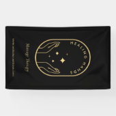Moderne Healing Handen Massage, Wellness Gold Logo Spandoek (Horizontaal)