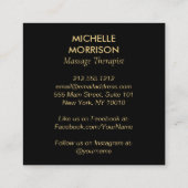 Moderne Healing Handen Massage, Wellness Gold Logo Vierkante Visitekaartje (Achterkant)