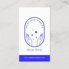 Moderne Healing Hands Massage, Wellness Blue Logo Visitekaartje