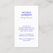 Moderne Healing Hands Massage, Wellness Blue Logo Visitekaartje (Achterkant)