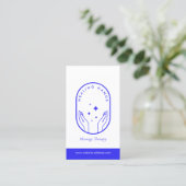 Moderne Healing Hands Massage, Wellness Blue Logo Visitekaartje (Staand voorkant)