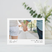 Moderne heart-script bruiloft foto Hartelijk dank Bedankkaart (Staand voorkant)