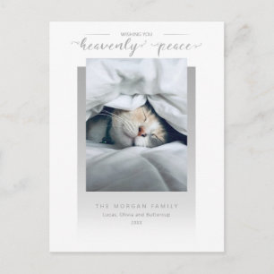 Moderne Heavenly Peace Calligraphy Pet Photo Briefkaart