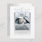 Moderne Heavenly Peace Calligraphy Pet Photo Briefkaart (Voorkant / Achterkant)