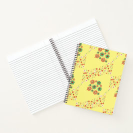 Moderne Heden-daagse Bloem Motief Gele Spiraal Not Notitieboek