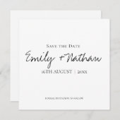 Moderne Heden daagse Klassieke Zwarte Witte Bruilo Save The Date (Voorkant / Achterkant)