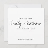 Moderne Heden daagse Klassieke Zwarte Witte Bruilo Save The Date (Voorkant)