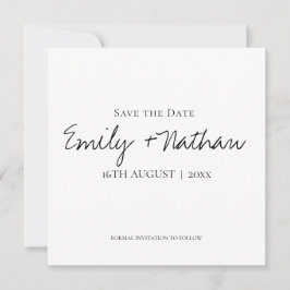 Moderne Heden daagse Klassieke Zwarte Witte Bruilo Save The Date