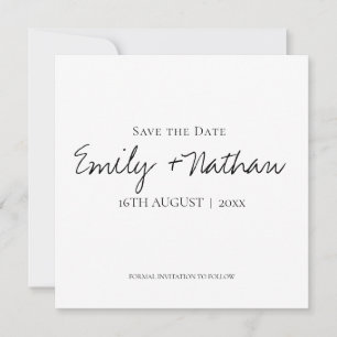Moderne Heden daagse Klassieke Zwarte Witte Bruilo Save The Date