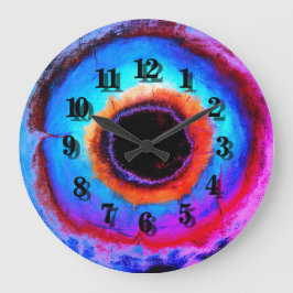 Moderne, hedendaagse, Abstracte Aqua Blue Black Ho Grote Klok