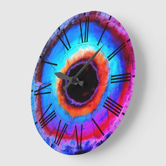 Moderne Hedendaagse Abstracte Aqua Blue Black Hole Grote Klok (Hoek)