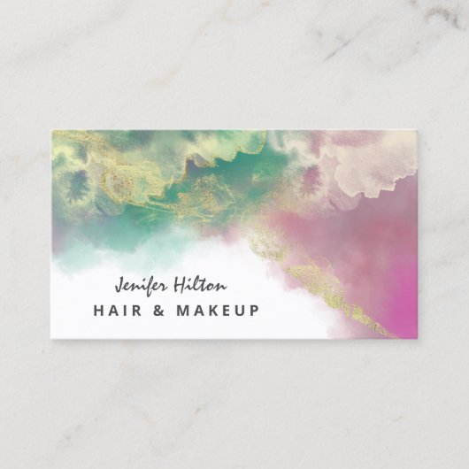 Moderne, hedendaagse abstracte goudroze goudroze visitekaartje (Voorkant)