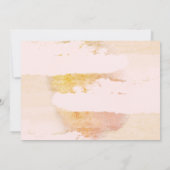 Moderne hedendaagse Artsy Blush/Gold Wedding II Kaart (Achterkant)