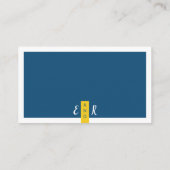 Moderne hedendaagse blauwe en gele trouwwebsite informatiekaartje (Achterkant)