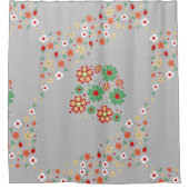 Moderne hedendaagse bloemen douchegordijn (Voorkant)