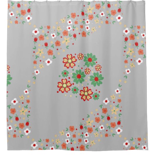 Moderne hedendaagse bloemen douchegordijn (Voorkant)