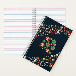 Moderne hedendaagse bloemen notitieboek