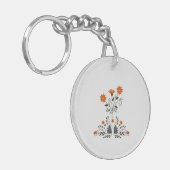 Moderne hedendaagse bloemen sleutelhanger (Voorkant Links)