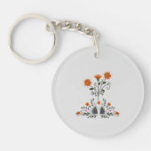 Moderne hedendaagse bloemen sleutelhanger (Voorkant)