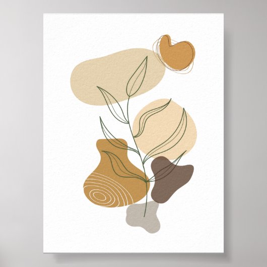 Moderne hedendaagse boho chique abstracte kunst Wa Poster (Voorkant)