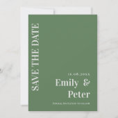 Moderne hedendaagse bruinbruine weddenschap save the date (Voorkant)