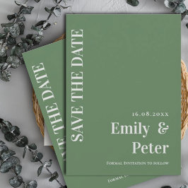 Moderne hedendaagse bruinbruine weddenschap save the date