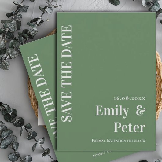 Moderne hedendaagse bruinbruine weddenschap save the date