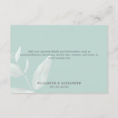 Moderne hedendaagse eucalyptusbruinbruiloft informatiekaartje (Achterkant)