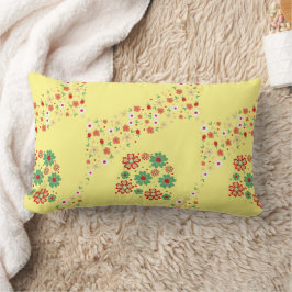 Moderne hedendaagse Floral Yellow Lumbar Pillow Kussen